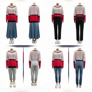 Laurel Tri-Color Stripped Sweater Size 12